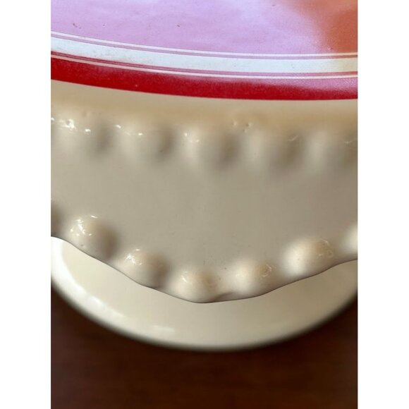 Vintage Ceramic Cake Stand With‎ Cherry Pie Design Kitchen Decor - Picture 3 of 6